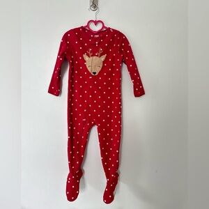 Carters red Fleece footie pajamas girls size 3t
